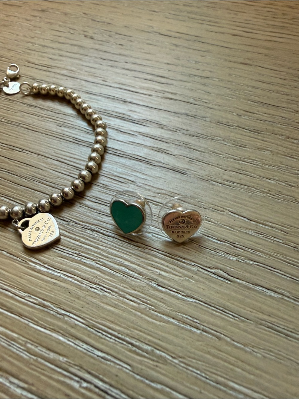 Tiffany & Co. Tiffany Blue with Diamond Heart Necklace, Bracelet, and Earrings - Picture 7 of 16
